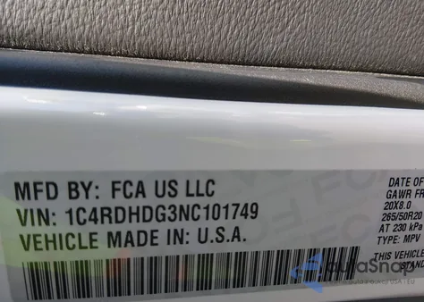 2022 Dodge Durango Gt Plus Rwd z USA, uszkodzony, nr VIN 1C4RDHDG3NC101749